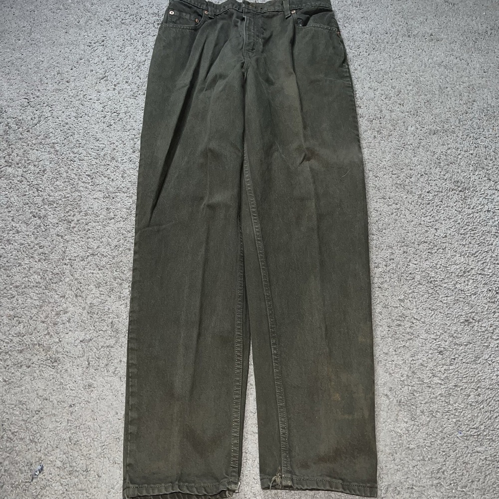 Vintage 1993 90s Levis Made in USA 550 Denim Jeans Olive Green Women's 30x31 - Picture 2 of 8